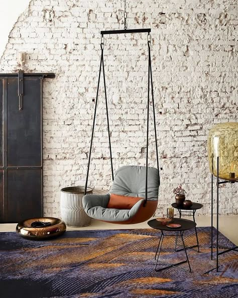 Leya Swing Seatby Freifrau Modular Sofa Design, Beautiful Bathroom Designs, Indoor Swing, Hanging Chairs, Bedding Inspiration, Swing Chair, Swinging Chair, Hanging Chair, Diy Furniture Plans