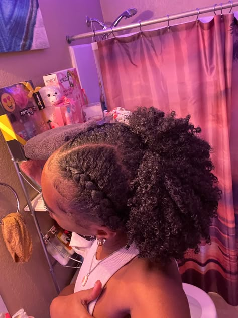 Hairstyle For Type 4 Hair, Natural Hairstyles For Black Women Pony, Hairstyles 4b Natural Hair, Moisturized 4c Hair, Cornrow Hairstyles For Natural 4c Hair, Natural Hair Styles Cornrows Simple, 4b Braid Out, Thick 4b Hair, How To Get Defined Curls On 4c Hair