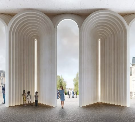 Kengo Kuma to add contemporary entrance to gothic Angers Cathedral Cedar Paneling, Saint Maurice, Desain Pantry, Kengo Kuma, Cathedral Architecture, Arch Design, Japanese Architecture, 12th Century, Hardware Store