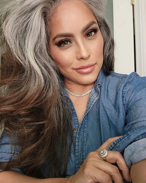 Graying Gracefully, Pro Aging, Cuban Women, Grey Hair Journey, It Gets Easier, Going Gray Gracefully, Silver Haired Beauties, Grey Hair Coverage, Grey Hair Transformation