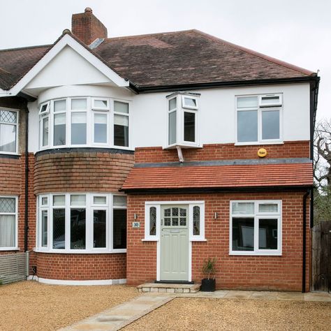 Take a look around this extended 1930s semi that was doubled in size Semi Detached House Extension, 1930 House Renovation, 1930s House Extension, 1930s Semi Detached House, 1930s House Exterior, 1930s House Interior, 1930s Semi, 1930s House Renovation, Porch Extension