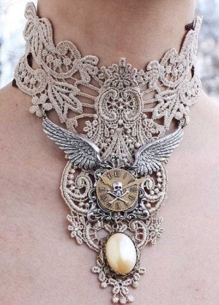 Necklace Punk Hat, Steampunk Choker, Moda Steampunk, Mode Steampunk, Angels Wings, Steam Punk Jewelry, Steampunk Ideas, Creative Accessories, Steampunk Wedding