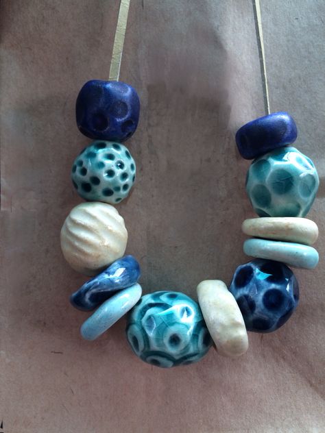 Pottery Beads Handmade, Ceramic Beads Jewelry, Polymer Clay Beads Diy, Ceramic Bead Jewelry, Ceramic Beads Necklace, Handmade Ceramic Jewelry, Ceramic Necklace, Painted Jewelry, Polymer Clay Necklace