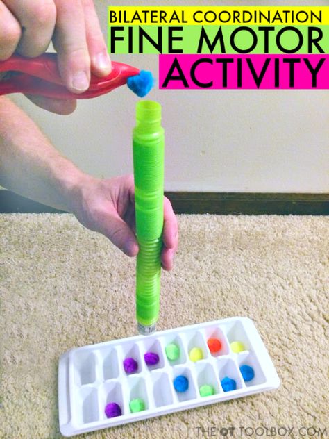 Isolated Finger Activities, Fine Motor Hand Strengthening Activities, Bilateral Coordination Activities Kids, Latest Craft Ideas, Pop Tube, Craft For Beginners, Coordination Activities, Therapy For Kids, Occupational Therapy Kids