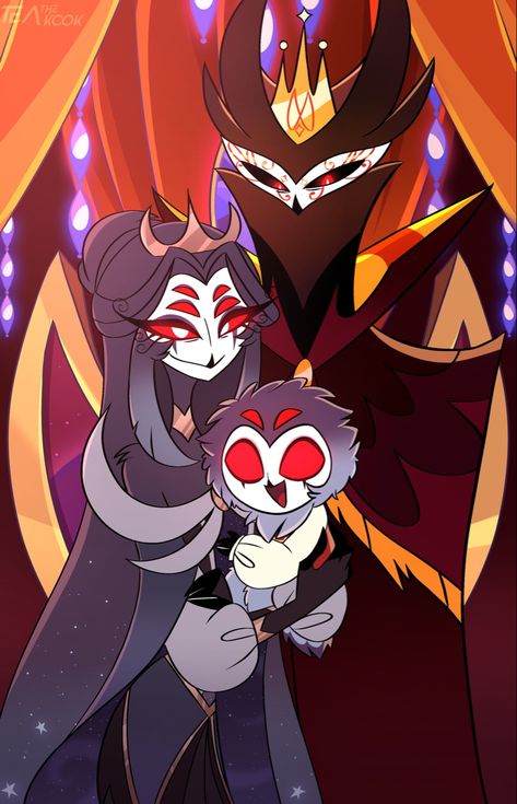 King Paimon, Prince Stolas, Royal Family Portrait, Hell Of A Boss, Boss Series, Boss Wallpaper, Monster Hotel, Queen Consort, Helluva Boss And Hazbin Hotel