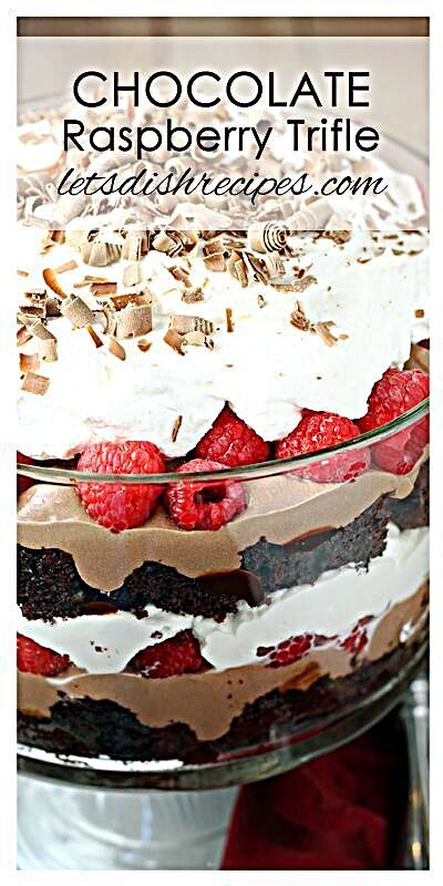 Trifle Recipes Chocolate, Chocolate Raspberry Trifle, Triffle Recipe, Trifle Bowl Recipes, Raspberry Trifle, Trifle Dessert Recipes, Impressive Dessert, Dessert Oreo, Chocolate Trifle