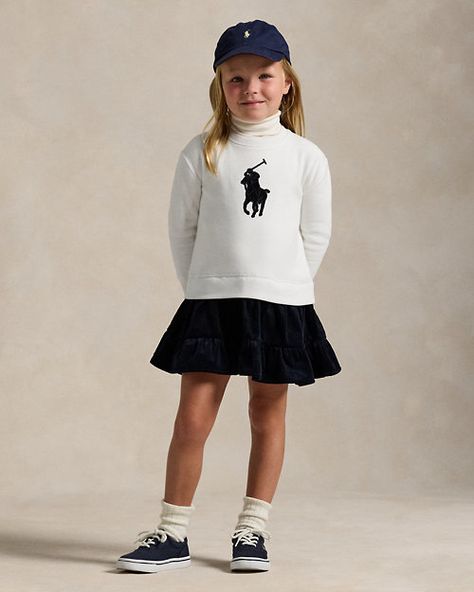 Big Pony Corduroy-Skirt Fleece Dress Prep School Style, Child Outfits, Wimbledon Fashion, Mama And Baby, Polo Ralph Lauren Kids, Baby Fits, Clothing Shopping