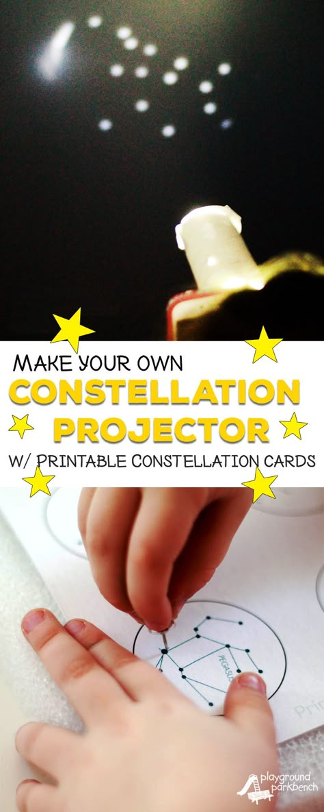 DIY Constellation Projector Constellation Project, Diy Constellation, Preschool Steam, Stem Kids, Kids Stem Activities, Space Activities For Kids, Space Week, Space Unit, Kid Science