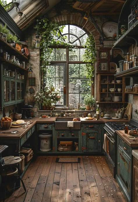 Dark Cottagecore House, Witchy House, Cottagecore House, Witchy Home, Cottage Interior, House Aesthetic, Hobbit House, Dark Cottagecore, Dream Cottage