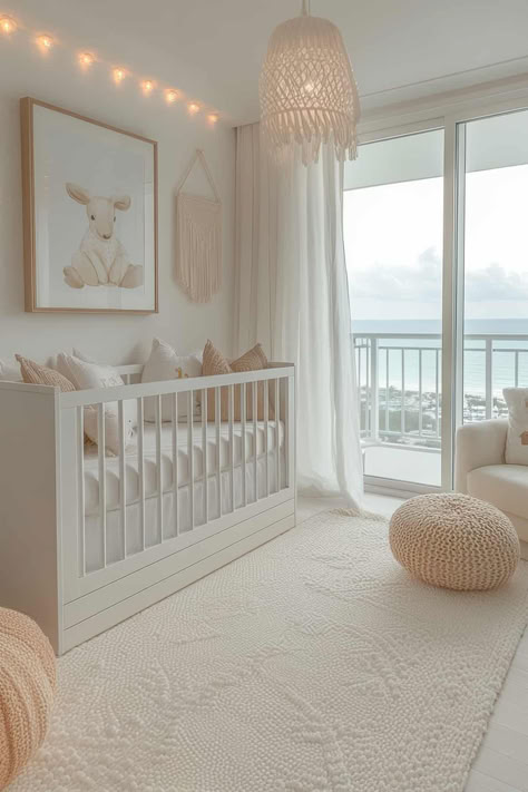 40 Cozy Gender Neutral Nursery Ideas for a Warm and Welcoming Space Nursery Decor Ideas Small Room, Tan And White Nursery, Neutral Cloud Nursery, Neutral Baby Girl Room, Nursery Ideas Cozy, Timeless Nursery Gender Neutral, Gender Nursery Neutral Baby Rooms, Cream Nursery Ideas, Neutral Baby Nursery Ideas