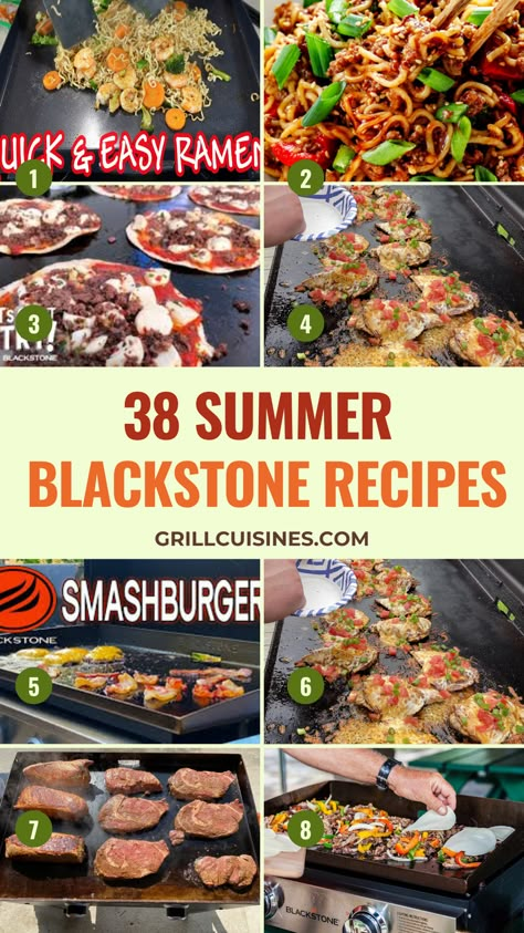 Try our top 38 Blackstone griddle recipes for summer. These outdoor griddle recipes are perfect for easy, quick, and delicious outdoor meals. Good Blackstone Recipes, Recipes On The Blackstone, Grilled Vegetables On Blackstone, Dinner Recipes For Family Blackstone, Firestone Grill Recipes, Recipes For Griddle Cooking, Meals On Blackstone Grill, Easy Blackstone Dinner Recipes, Lunch On Blackstone