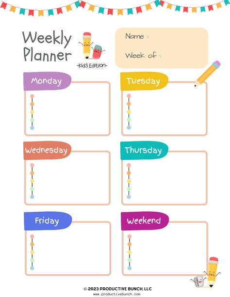 Weekly fitness planner