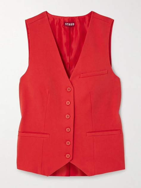 Red vest outfit