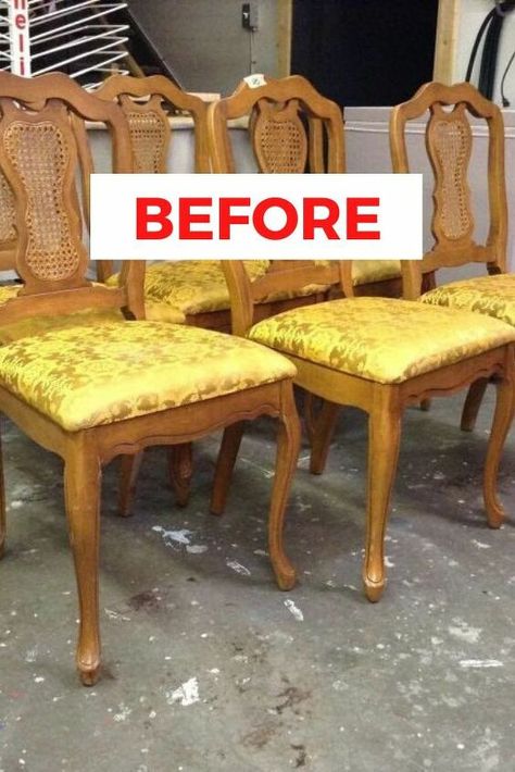 Diy Vintage Chair Makeover, Old Dinning Chairs Makeover, Vintage Dining Chairs Makeover, Dining Chairs Makeover, Wooden Chair Makeover, Dining Room Chairs Makeover, Vintage Chairs Makeover, Tranquil Spaces, Refinished Chairs