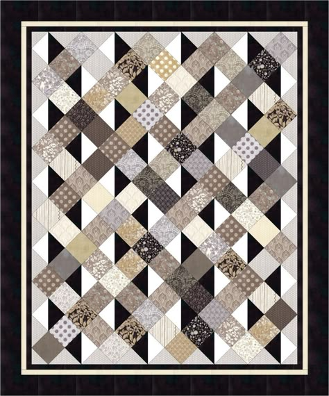 #453 Simply Serene - Digital download quilt pattern Neutral Quilts, Black And White Quilt, Neutral Quilt, Black And White Quilts, Paper Quilt, Quilt Modernen, Triangle Quilts, Half Square Triangle Quilts, White Quilts