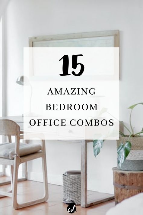 Small Home Office Inspiration Bedroom, Home Office Setup Small Spaces Bedroom, Bedroom Ideas With Office Work Spaces, Bedroom Office Combo Small Layout, Home Office In A Bedroom, Bedroom With Desk Layout Ideas, Office In Room Bedrooms, Master Bedrooms With Office Space, Bedroom With Office Ideas