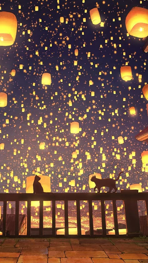 Lantern Wallpaper Iphone, Tangled Lantern Wallpaper, Sky Lanterns Wallpaper, Lanterns In The Sky, The Sky Wallpaper, Tangled Lanterns, Lantern Wallpaper, Tangled Wallpaper, Sky Lantern