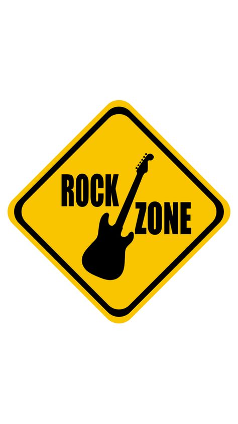 Rock Zone Sign Sticker is a place where only people listening to rock music are allowed! Rock music is a wide genre of popular music that originated as rock and roll, a style that drew directly from... Rock Sign Tattoo, Rock Poster Wall, Rock Room Ideas, Rock And Roll Posters, Rock On Sign, Rock Music Art, Rock And Roll Art, Take A Rock Leave A Rock Sign, Stickers Rock