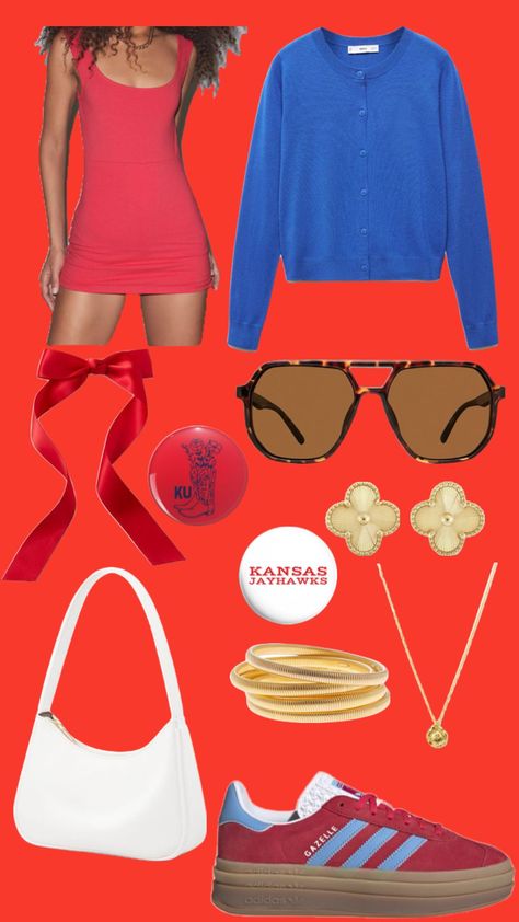 #ku #gameday #outfit Kansas University, Rock Chalk, Outfit Boards, University Of Kansas, Gameday Outfit, Kansas, Vision Board, University, Take That