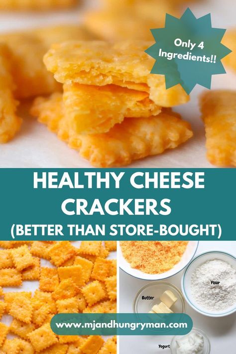 Cheesy Crackers That Are Better Than Store-Bought Coconut Flour Cheese Crackers, Homemade Snacks For Lunches, Easy Healthy Kid Snacks, Food Ideas Homemade, Homemade Cheese Its Recipe Snacks, Homemade Healthy Cheezits, Kids Lunch Snack Ideas, Easy Crackers Recipe, Toddler Cracker Recipe