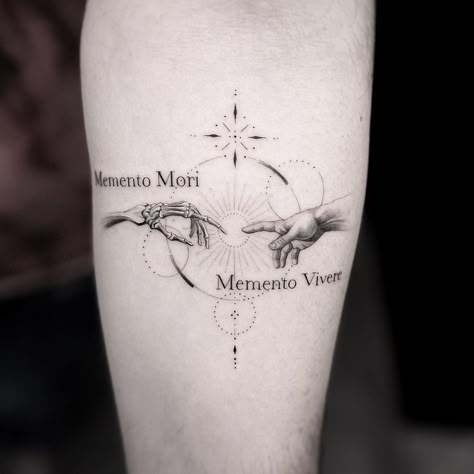 Bang Bang Tattoo, Memento Mori Tattoo, Geometric Tattoo Design, Greek Tattoos, Tatuaje A Color, Elegant Tattoos, Simplistic Tattoos, Minimal Tattoo, Creative Tattoos