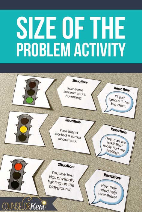 Size of the Problem Lesson: How I Teach Size of the Problem Problem Solving Activities For Middle School, Size Of The Reaction Activities, Roll A Worry Strategy, Size Of A Problem, How Big Is The Problem Activity, Emotional Regulation Group Activities, Big Problem Small Problem, How Big Is The Problem, Aba Social Group Activities