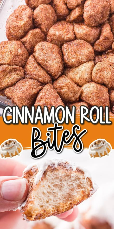 This Cinnamon Roll Bites recipe is a quick and easy way to turn a tube of store-bought buttermilk biscuits into a batch of bite-sized cinnamon rolls. Using a pre-packaged dough plus 6 kitchen staple ingredients, it takes 10 minutes to prep these bites before baking and serving for breakfast or dessert. Cinnamon Roll Bites Biscuits, Cinnamon Roll Bites Pillsbury, Cinnamon Rolls From Biscuits, Tortilla Cinnamon Roll Bites, Cinnamon Rolls Bites, Princess Pinky Girl Recipes, Cinnamon Bites Recipe, Cinnamon Roll Bites Recipe, Cinnamon Roll Bites