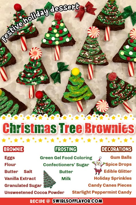 Christmas Tree Brownies is an easy homemade brownie recipe that's a merry holiday treat. Fun for kids to both make and eat, our Christmas brownies recipe makes the holidays even more fun and festive! #christmastree #holidaydessert #funforkids #christmas Dairy Free Christmas Desserts, Dairy Free Christmas Recipes, Brownies Almond Flour, Christmas Chocolate Recipes, Dairy Free Christmas, Brownies Ideas, Dairy Free Buttercream, Tree Brownies, Almond Flour Cake