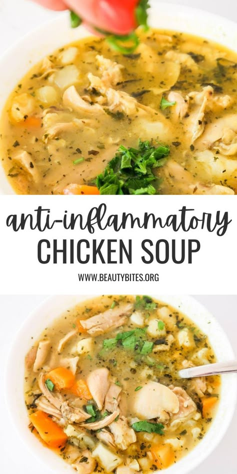 Holiday Soups, Chicken Vegetable Soup Recipes, Eat Natural, Inflammation Diet Recipes, Zucchini Aubergine, Inflammation Recipes, Anti Inflamatory, Vegetable Soup With Chicken, Anti Inflammation Recipes