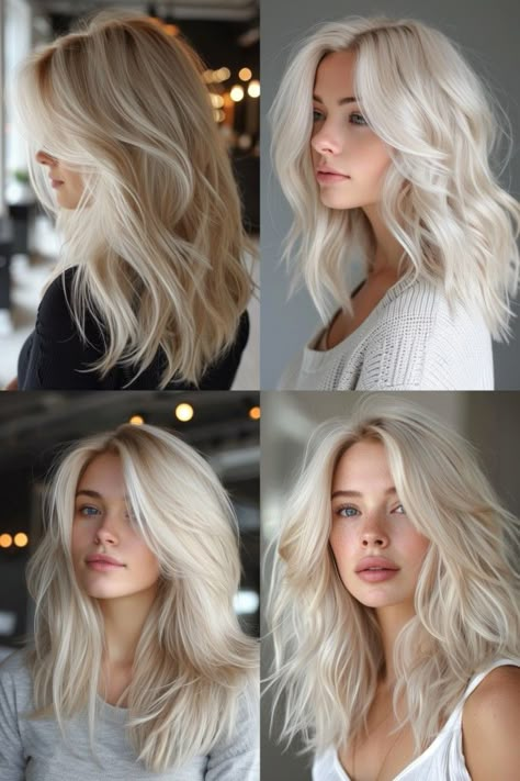 Fall Blonde Hair, Blonde Hair Transformations, Platinum Blonde Hair Color, Blonde Hair Inspiration, Winter Hair Color, Winter Hair, Hair Shades, Platinum Blonde Hair, Hair Dye Colors