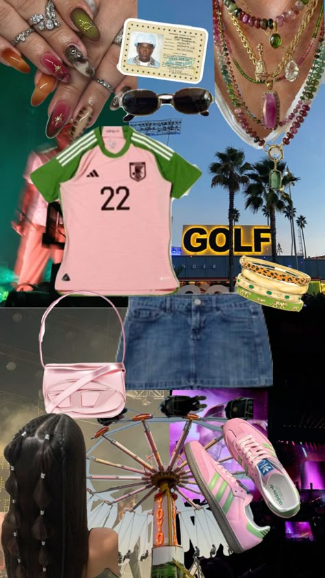 Camp Flog Gnaw 2024 outfit inspo #fashion #musicfestival #music #tylerthecreator #campfloggnaw Flog Gnaw Outfits, Camp Flog Gnaw Outfits, Tyler The Creator Concert, Tyler Concert, Tyler The Creator Outfits, Camp Flag, Concert Fit Ideas, Camp Flog Gnaw, Festival Fits