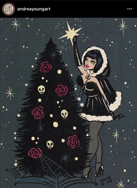 Andrea Young on Instagram: “Tree Topper 🌟 . . . . . #andreayoungart #darkchristmas #gothchristmas #santababy #vintageart #procreate #illustration #drawing #treetopper…” Merry Creepmas, Scary Christmas, Goth Christmas, Christmas Horror, Spooky Christmas, Gothic Christmas, Creepy Christmas, Young Art, Dark Christmas