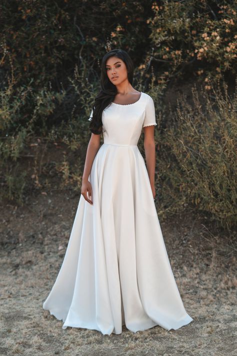 Allure Bridals, M723 Modest Bride, Ballgown Wedding Dress, Modest Bridal Gowns, Modest Bridal, Modest Wedding Dress, Ballgown Wedding, Wedding Dress With Veil, Modest Wedding, Allure Bridal