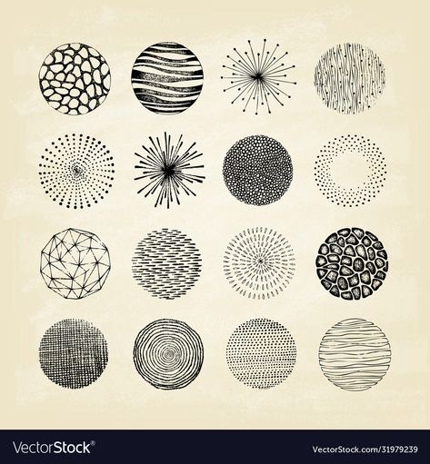 Circle Texture Patterns, Microbiology Art, Wall Stencil Patterns, Ink Pen Art, Design Basics, Fabric Stamping, Stencil Patterns, Texture Vector, Vector Drawing