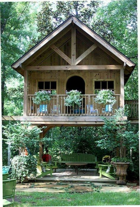 Design Case Mici, Backyard Storage Sheds, Backyard Storage, Tree House Designs, She Sheds, Shed Design, Tiny House Cabin, Cabin In The Woods, Garden Landscape Design