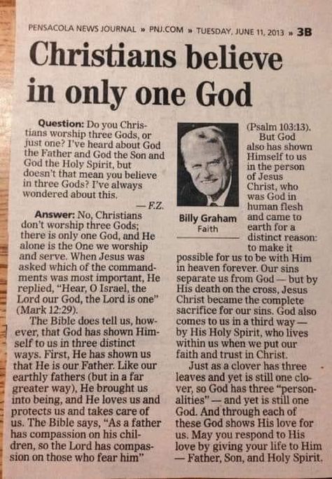 God My Father, There Is Only One God, Jesus Son Of God, Bill Graham, One God, Father God, Christian Bible Study, Bible Love, Bible Study Verses