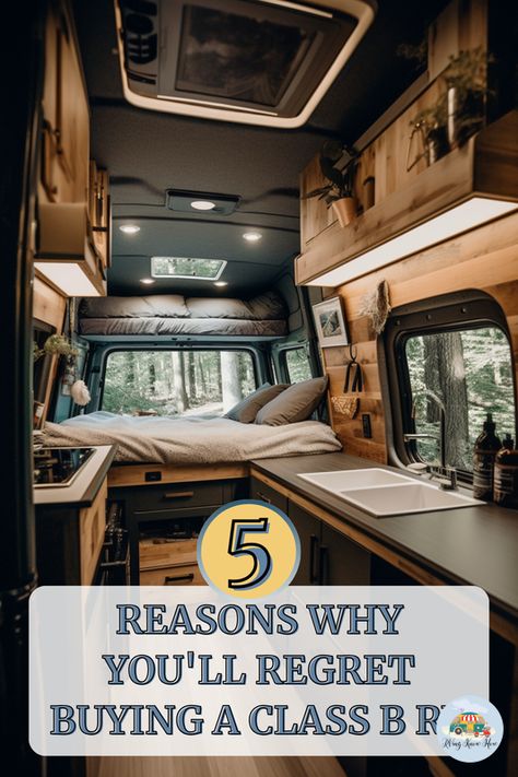 Thinking of buying a Class B RV? 🚐✨ Before you make the leap, discover the 5 reasons that might make you think twice! From cramped spaces to hidden costs, we're uncovering what no one tells you about the compact RV life. Will these insights change your mind? Let us know in the comments! Click to learn more and make an informed decision. #rvingknowhow #ClassBRV #RVlife #RVbuyingtips #travelhacks B Class Rv, Class C Rv Remodel, Rv Interior Design, Rv Mods, Class B Motorhomes, Class B Rv, Class C Motorhomes, Class C Rv, Buying An Rv