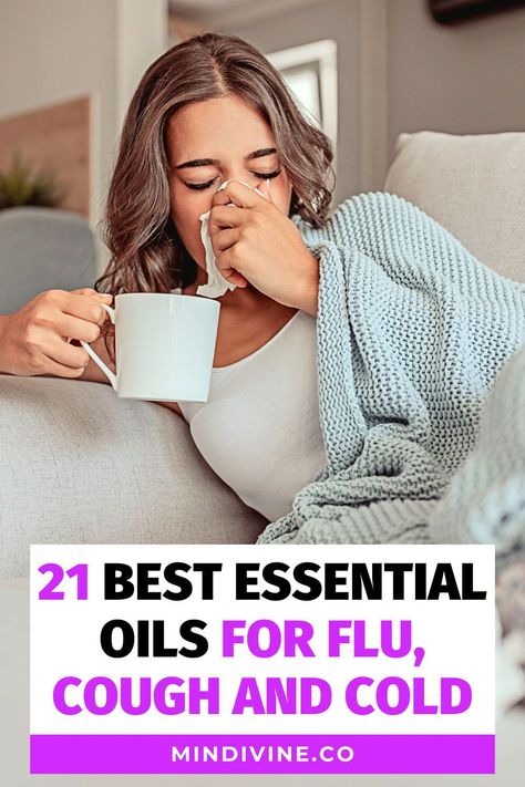 Looking for natural remedies to common ailments? Check out this guide on Essential Oils for Cough, Flu and Cold relief. Learn about 21 oils that can soothe your symptoms and speed up recovery. Essential Oils To Stop Coughing, Dry Cough Essential Oils, Essential Oil For Coughing, Persistant Cough Remedies, Essential Oils For Dry Cough, Oils For Cough And Congestion, Essential Oil For Cough, Essential Oil Blends For Colds, Oil For Cough