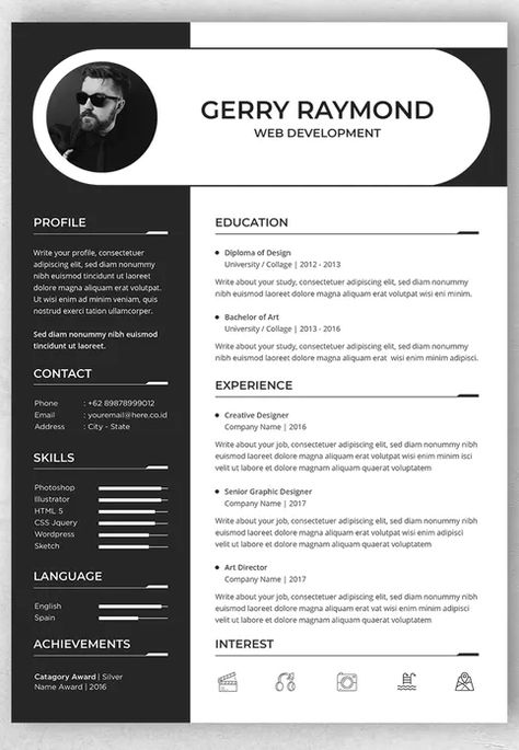 Cv Design Template Free, Resume Design Template Free, Career Objective Examples, Resume Design Ideas, Professional Cv Design, Web Developer Resume, Graphic Resume, Cv Design Professional, College Resume Template