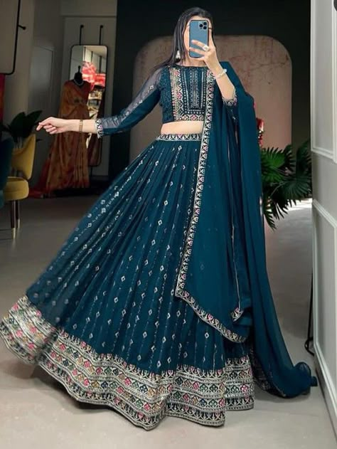 Bridesmaid Lengha, Sequins Lehenga Choli, Zip Stitching, Sequin Lehenga, Embroidery Work Blouse, Simple Lehenga, Lehenga Choli For Women, Lehenga Choli Wedding, Choli For Women