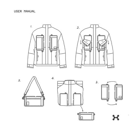 Transformable Fashion, Technical Illustrations, Jacket Drawing, Concept Sketches, Technical Illustration, Tech Wear, Mandarina Duck, Jewellery Design Sketches, Fashion Design Collection