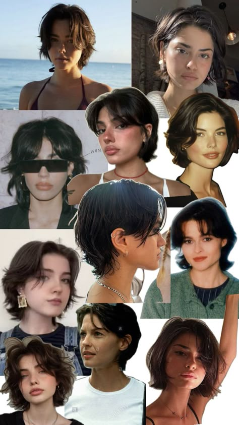 Supermodel Short Hair, Bob And Wispy Bangs, Boyish 90s Cut, Early 2000s Short Hair, 90s Winona Ryder Hair, Short Fem Hairstyles, Shaggy 90s Bob, Dixie Haircut Women, 90s Short Hair Women