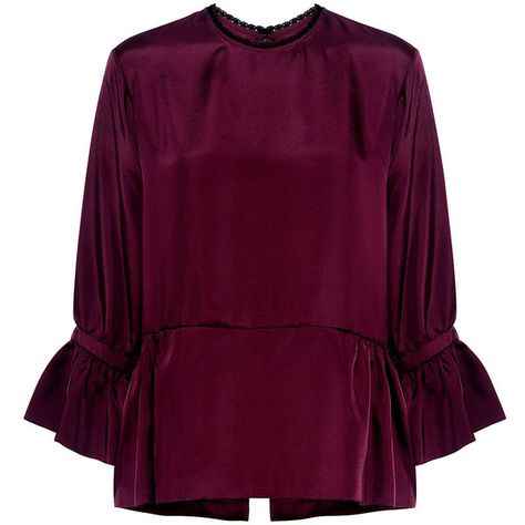 Mcq Alexander Mcqueen - Lace Trim Peplum Blouse ($345) ❤ liked on Polyvore featuring tops, blouses, alexander mcqueen, shirts, lace trim shirt, round neck shirt, peplum shirt, peasant tops and purple shirt Buffy Aesthetic, Polyvore Chic, Urban Shirt, Tops For Spring, Madam Glam, Peasant Shirt, Lace Trim Blouse, Blouse Purple, Peplum Tops