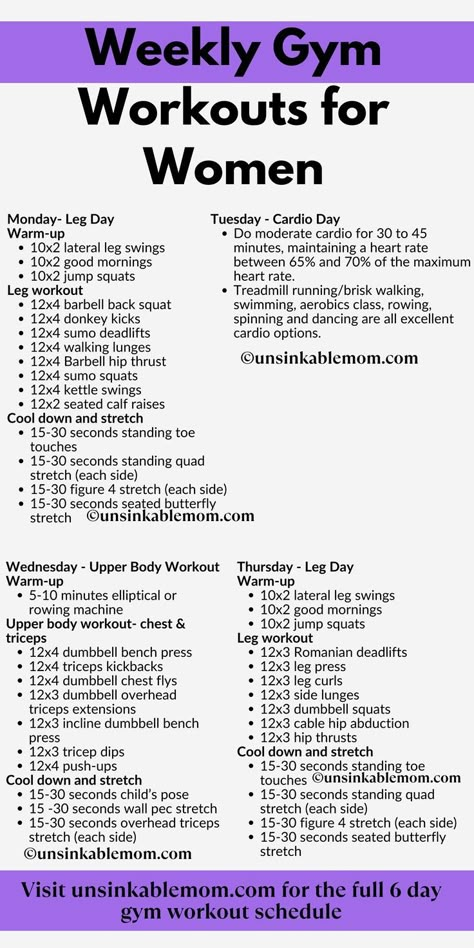 6 day gym workout schedule for women, Weekly gym workouts for women Weekly Leg Workout Plan, 30 Day Workout Plan For Women, Strength Training At Gym For Women, Morning Gym Routine Workout Plans, Good Weekly Workout Routine, Strength Training Workout Plan For Women, Three Week Workout Plan, Marcy Gym Workout, Weightlifting Workout Plan