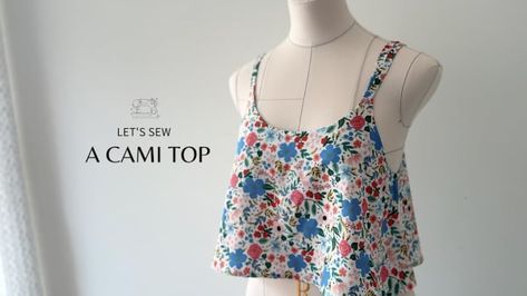 How to sew a cute cami top — or lengthen it to make a maxi dress | CBC Life Strap Top Pattern, Camisole Top Pattern, Cami Top Pattern, Camisole Pattern, Dress Sewing Tutorials, How To Sew, Strap Tops, Sewing Patterns Free, Handmade Clothes