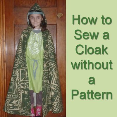 How to sew a hooded cloak or cape without having a pattern to follow How To Make A Cloak Diy, Full Circle Cape Pattern, Kids Cloak Pattern, Easy Cloak Pattern, Diy Cloak Pattern How To Make, Lotr Cloak Pattern, How To Sew A Cape, Sew A Cape, Hooded Cloak Pattern