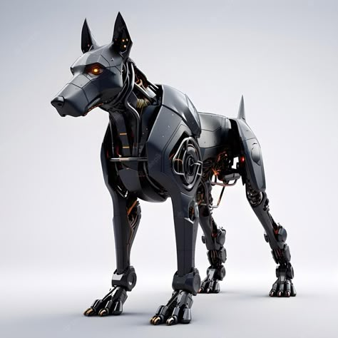 Premium AI Image | Doberman watchdog animal robot generative ai generated technology Robotic Dog Concept, Mech Animals, Robot Wolf, Futuristic Drone, Fictional Animals, Robotic Animals, Robo Dog, Dog Robot, Robot Images