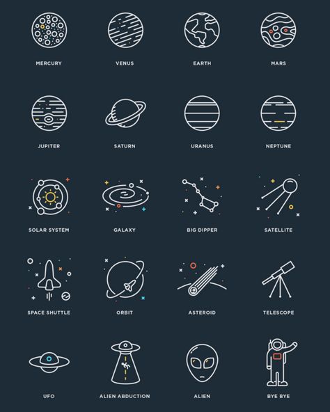 Tato Flash, Space Vector, Space Icons, Tato Henna, Space Drawings, Doodle Icon, Symbolic Tattoos, Dog Tattoos, Space And Astronomy