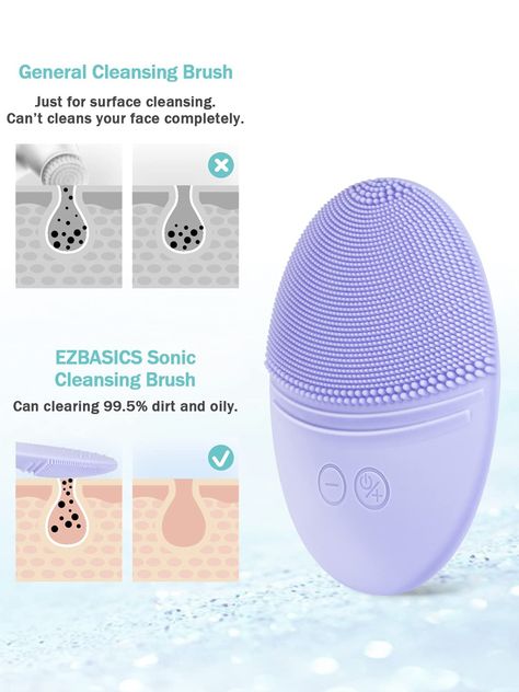 Sonic Facial Cleansing Brush, Skincare Brush, Face Brush Cleansing, Face Scrubber, Pore Cleanser, Cleansing Routine, Face Cleansing, Facial Brushes, Cleansing Face