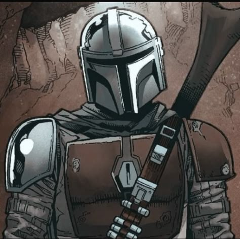 Mandolorian Pfps, Star Wars Art Simple, Star Wars Pfp Aesthetic, Star Wars Comic Icons, Mandalorian Comic, Din Djarin Icon, The Mandalorian Art, Star Wars Pfp, Star Wars References